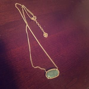 Kendra Scott turquoise stone and gold necklace